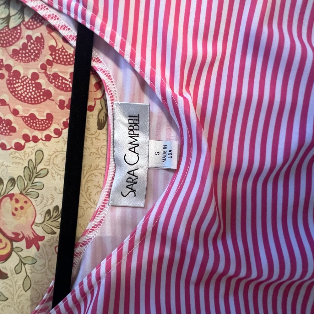 Sara Campbell Pink and White Striped Dress